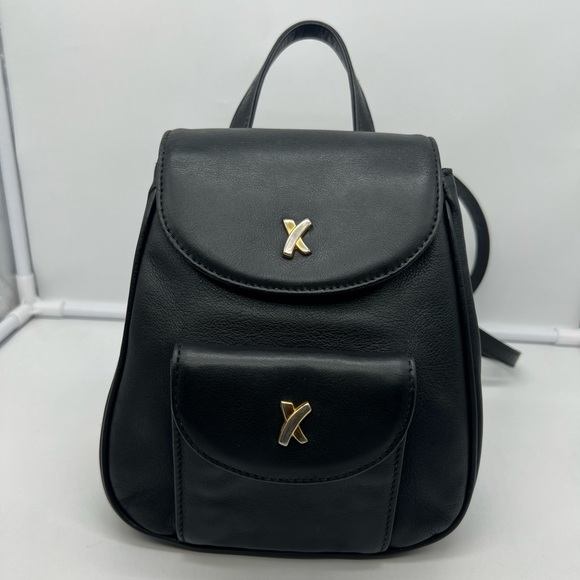 PALOMA PICASSO Vintage Black Leather Gold Hardware Mini Magnetic Backpack - Picture 4 of 15